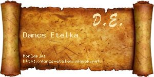 Dancs Etelka névjegykártya